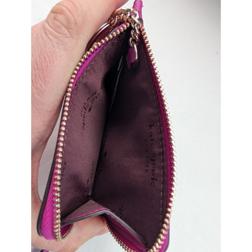 kate spade magenta Pink Zip Devin Cardcase Wristlet wallet ID Window NWOT - Picture 5 of 5
